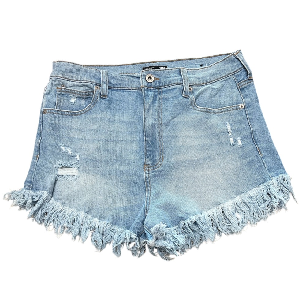 Fashion nova frayed denim shorts